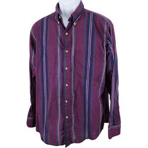 Vintage Johnathan Stewart Striped Button Down Shirt Cotton Blend Large 90's
